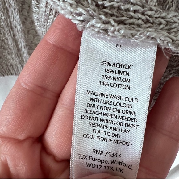 EUC Tahari Linen Blend Open Knit Cardigan in Gray size Large - Picture 8 of 9